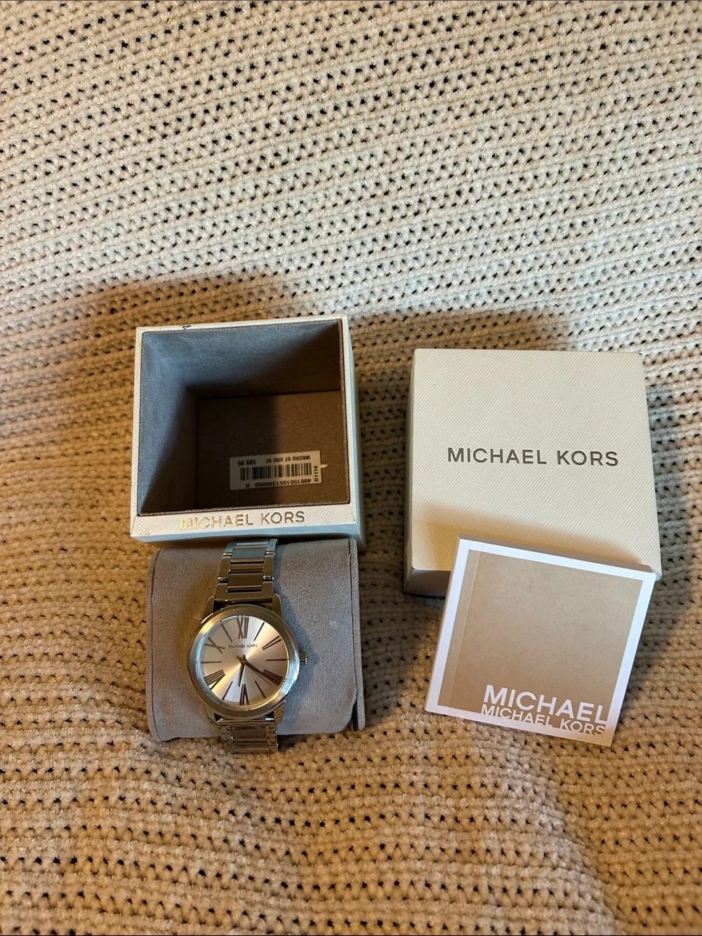 Michael Kors Men’s Silver-Tone Stainless Steel Watch with Roman Dial